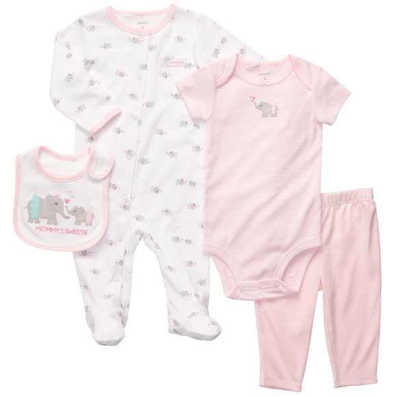 Carters Baby Girl Sleep & Play Set Clothes Pink - Picture 1 of 1